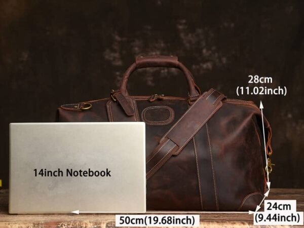 Vintage Duffle Bag Leather | Handmade Leather Duffle Bag - Image 8