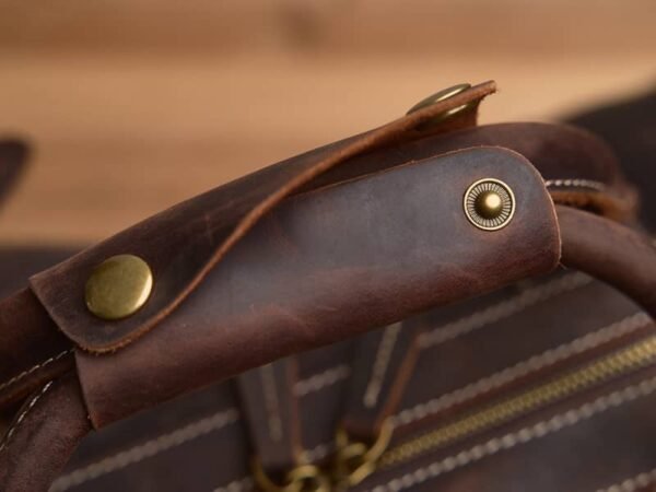 Vintage Duffle Bag Leather | Handmade Leather Duffle Bag - Image 14