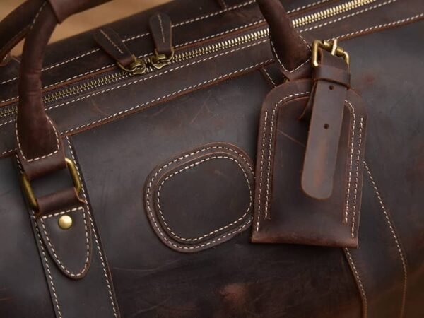 Vintage Duffle Bag Leather | Handmade Leather Duffle Bag - Image 12