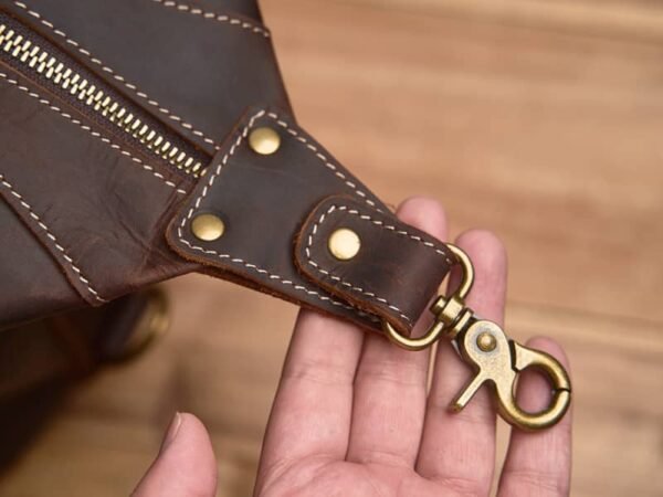 Vintage Duffle Bag Leather | Handmade Leather Duffle Bag - Image 9