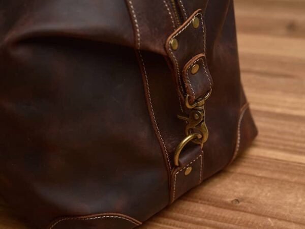 Vintage Duffle Bag Leather | Handmade Leather Duffle Bag - Image 10