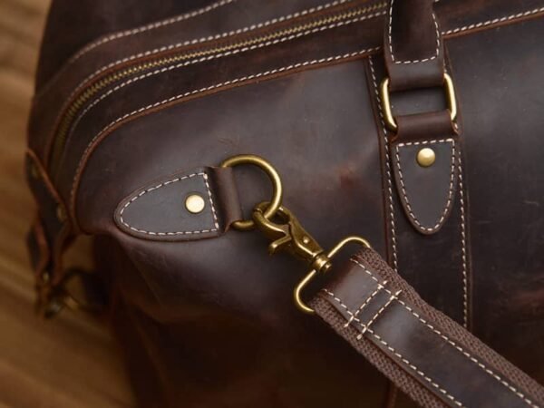 Vintage Duffle Bag Leather | Handmade Leather Duffle Bag - Image 11