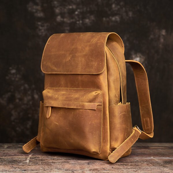 Mens Vintage Leather Backpack For Work 17 Mens Vintage Leather Backpack For Work - Image 17