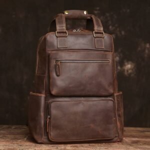 Vintage Large Leather Backpack | With Carry Handle