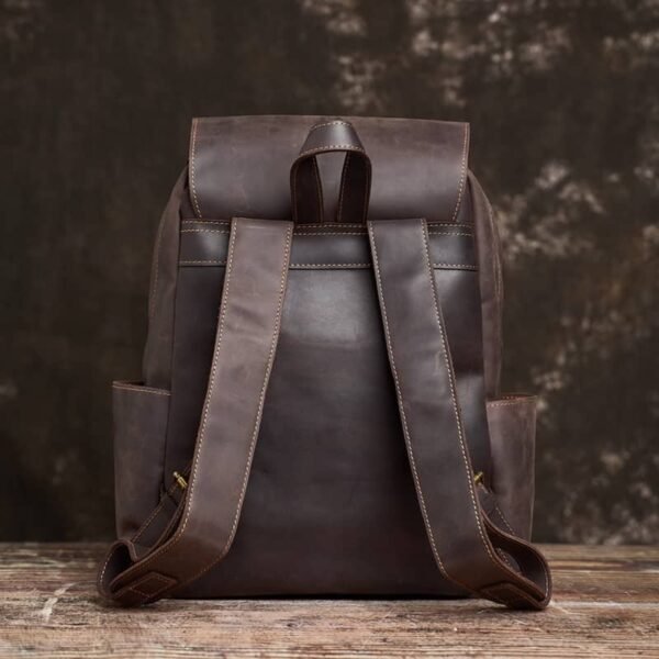 Mens Vintage Leather Backpack For Work 6 Mens Vintage Leather Backpack For Work - Image 6