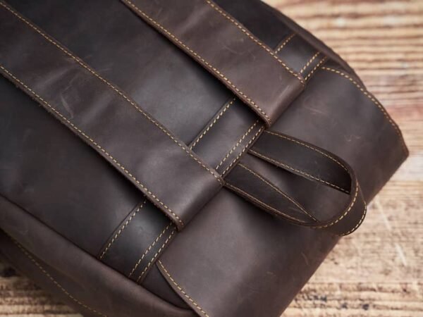 Mens Vintage Leather Backpack For Work 12 Mens Vintage Leather Backpack For Work - Image 12