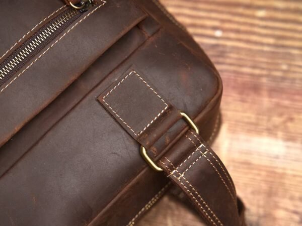 Vintage Large Leather Backpack | With Carry Handle - Image 10