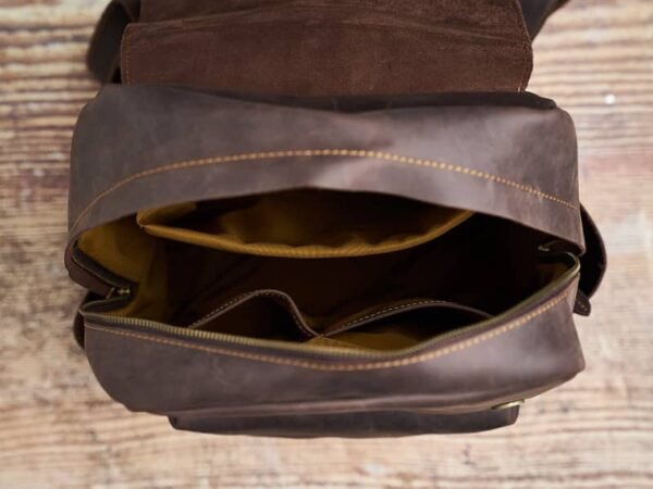 Mens Vintage Leather Backpack For Work 14 Mens Vintage Leather Backpack For Work - Image 14