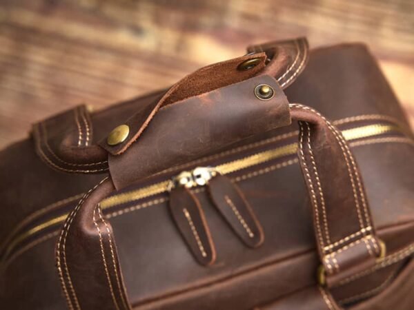 Vintage Large Leather Backpack | With Carry Handle - Image 11