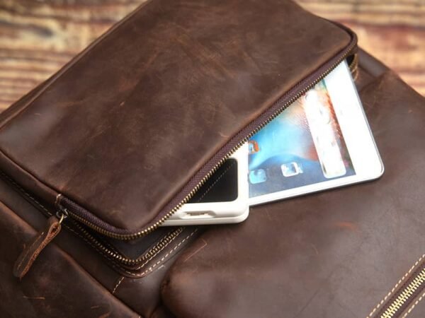 Vintage Large Leather Backpack | With Carry Handle - Image 15