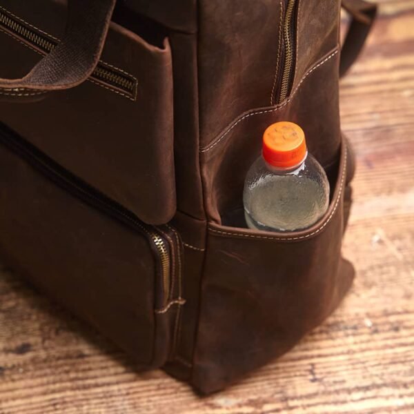 Vintage Large Leather Backpack | With Carry Handle - Image 6