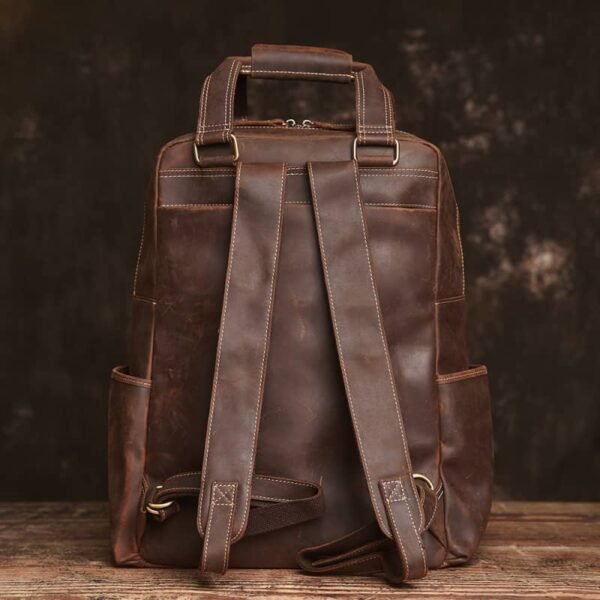 Vintage Large Leather Backpack | With Carry Handle - Image 5