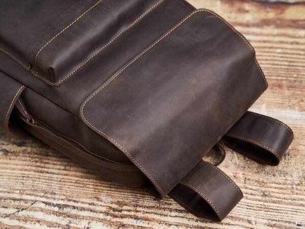 Mens Vintage Leather Backpack For Work 7 Mens Vintage Leather Backpack For Work - Image 7