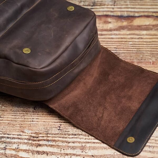Mens Vintage Leather Backpack For Work 9 Mens Vintage Leather Backpack For Work - Image 9