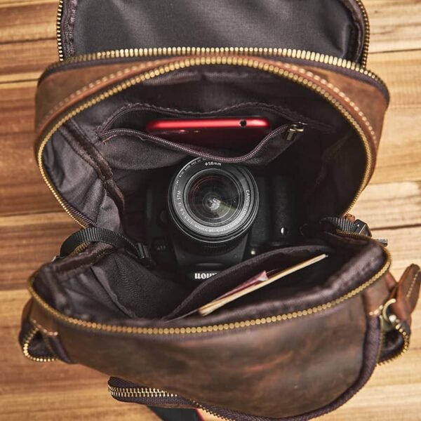 Leather Sling Bag l Large Chest Bag - Image 17