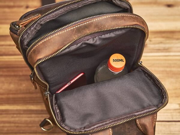 Leather Sling Bag l Large Chest Bag - Image 16