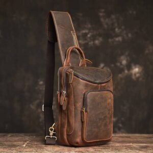 Leather Sling Bag l Large Chest Bag
