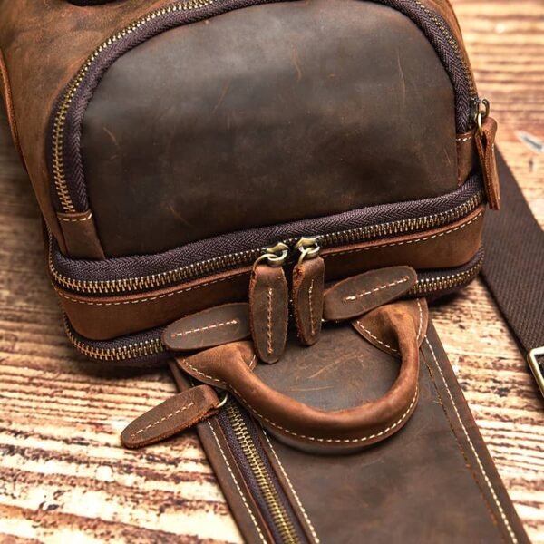 Leather Sling Bag l Large Chest Bag - Image 10