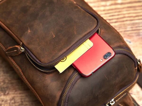 Leather Sling Bag l Large Chest Bag - Image 12