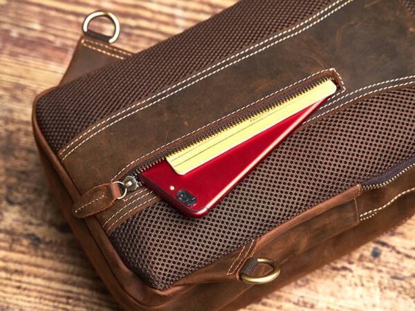 Leather Sling Bag l Large Chest Bag - Image 11