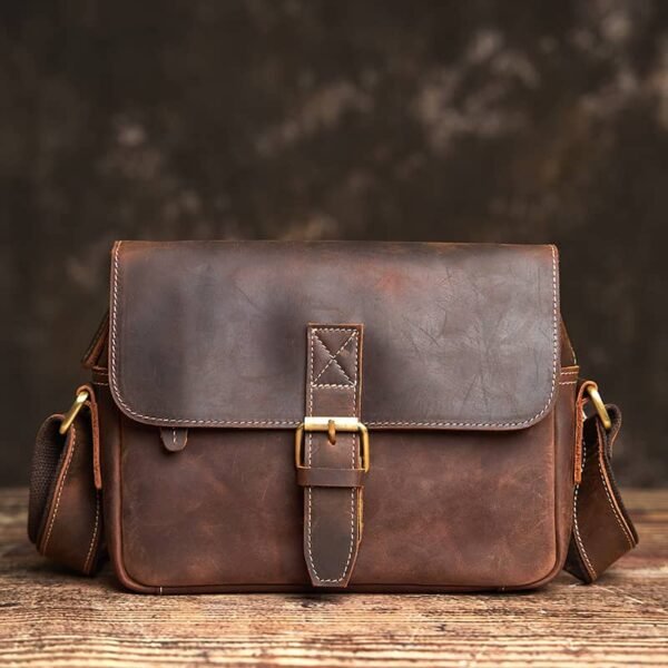 Small Messenger Bag Crossbody Leather For Men - Image 5