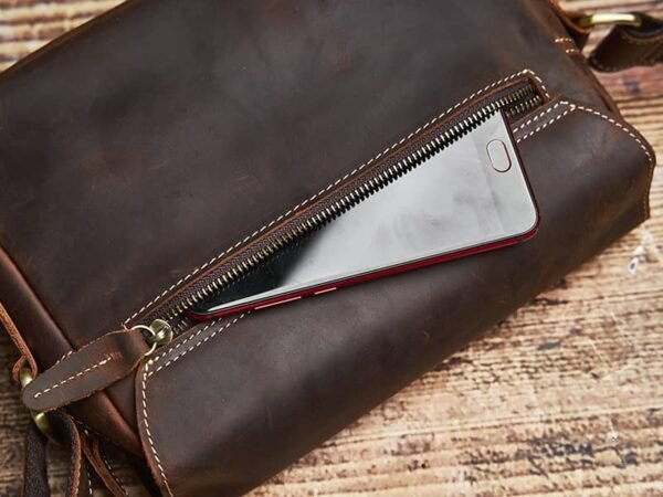 Small Messenger Bag Crossbody Leather For Men - Image 12