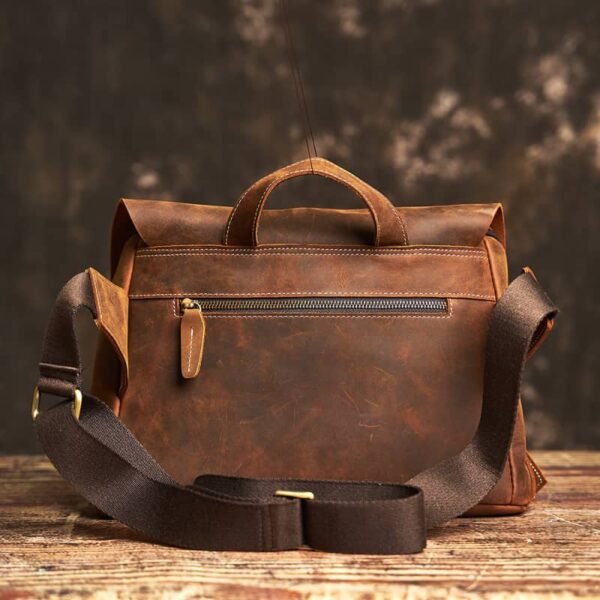 Vintage Leather Laptop Messenger Bag 7 Vintage Leather Laptop Messenger Bag - Image 7