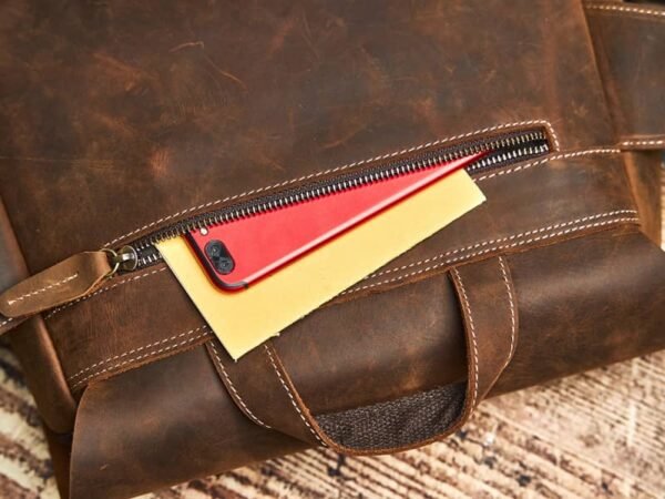 Vintage Leather Laptop Messenger Bag 10 Vintage Leather Laptop Messenger Bag - Image 10