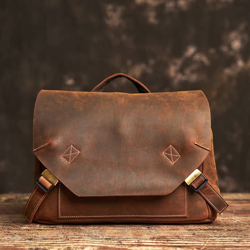 Vintage Leather Laptop Messenger Bag 3 Vintage Leather Laptop Messenger Bag - Image 3