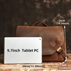 Vintage Leather Laptop Messenger Bag 17 Vintage Coffee Leather Shoulder Bag 9 1
