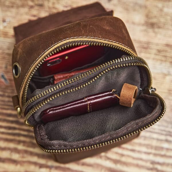 Vintage Leather Fanny Pack | Leather Mini Shoulder Bag 16 Vintage Leather Fanny Pack | Leather Mini Shoulder Bag - Image 16