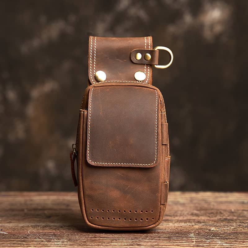 Vintage Leather Fanny Pack | With Flip-Top Cover 3 Vintage Leather Fanny Pack | With Flip-Top Cover - Image 3