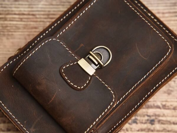 Vintage Leather Fanny Pack | Small Leather Shoulder Bag Supplier - Image 19