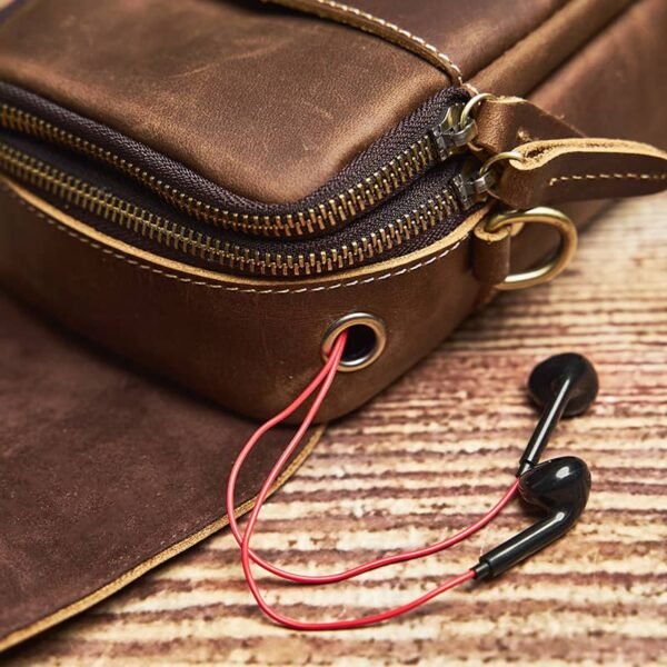 Vintage Leather Fanny Pack | Leather Mini Shoulder Bag 11 Vintage Leather Fanny Pack | Leather Mini Shoulder Bag - Image 11