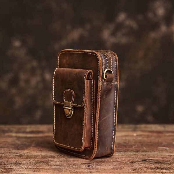 Vintage Leather Fanny Pack | Small Leather Shoulder Bag Supplier - Image 15