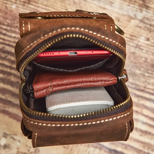 Vintage Leather Fanny Pack | With Flip-Top Cover 15 Vintage Leather Fanny Pack | With Flip-Top Cover - Image 15