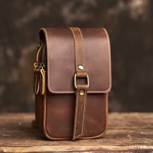 Vintage Leather Fanny Pack | Leather Mini Shoulder Bag