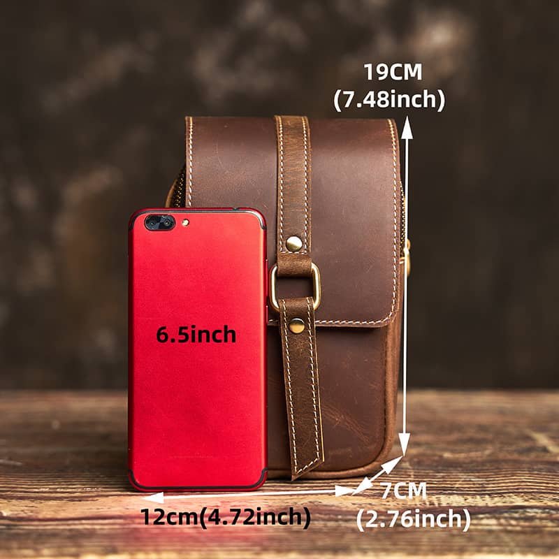 Vintage Leather Fanny Pack | Leather Mini Shoulder Bag 17 Vintage Leather Waist bag 17 7