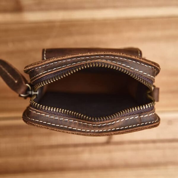 Vintage Leather Fanny Pack | Small Leather Shoulder Bag Supplier - Image 11