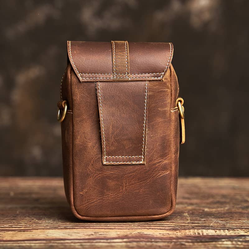 Vintage Leather Fanny Pack | Leather Mini Shoulder Bag 4 Vintage Leather Fanny Pack | Leather Mini Shoulder Bag - Image 4