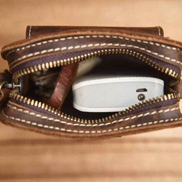 Vintage Leather Fanny Pack | Small Leather Shoulder Bag Supplier - Image 10