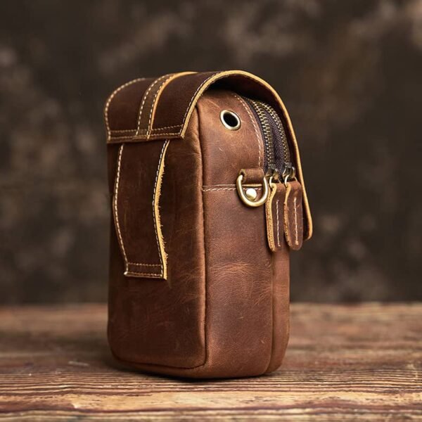 Vintage Leather Fanny Pack | Leather Mini Shoulder Bag 5 Vintage Leather Fanny Pack | Leather Mini Shoulder Bag - Image 5