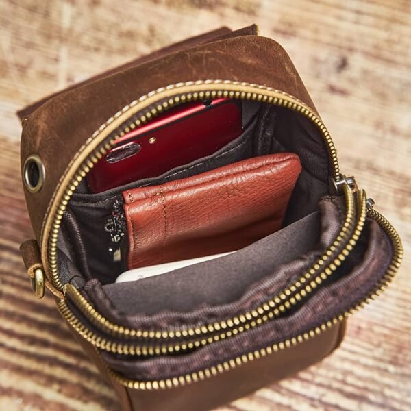 Vintage Leather Fanny Pack | Leather Mini Shoulder Bag 15 Vintage Leather Fanny Pack | Leather Mini Shoulder Bag - Image 15