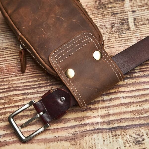 Vintage Leather Fanny Pack | With Flip-Top Cover 13 Vintage Leather Fanny Pack | With Flip-Top Cover - Image 13