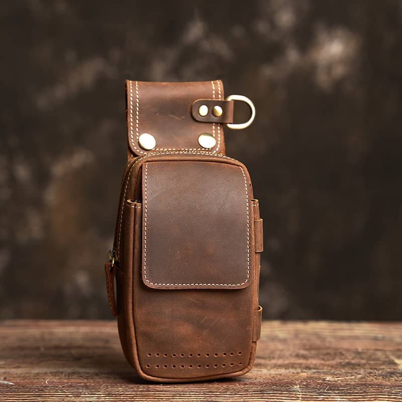 Vintage Leather Fanny Pack | With Flip-Top Cover 1 Vintage Leather Fanny Pack | With Flip-Top Cover