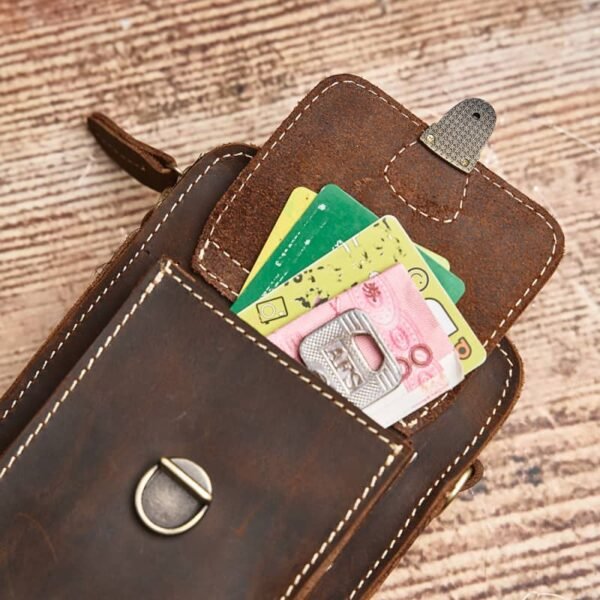 Vintage Leather Fanny Pack | Small Leather Shoulder Bag Supplier - Image 8