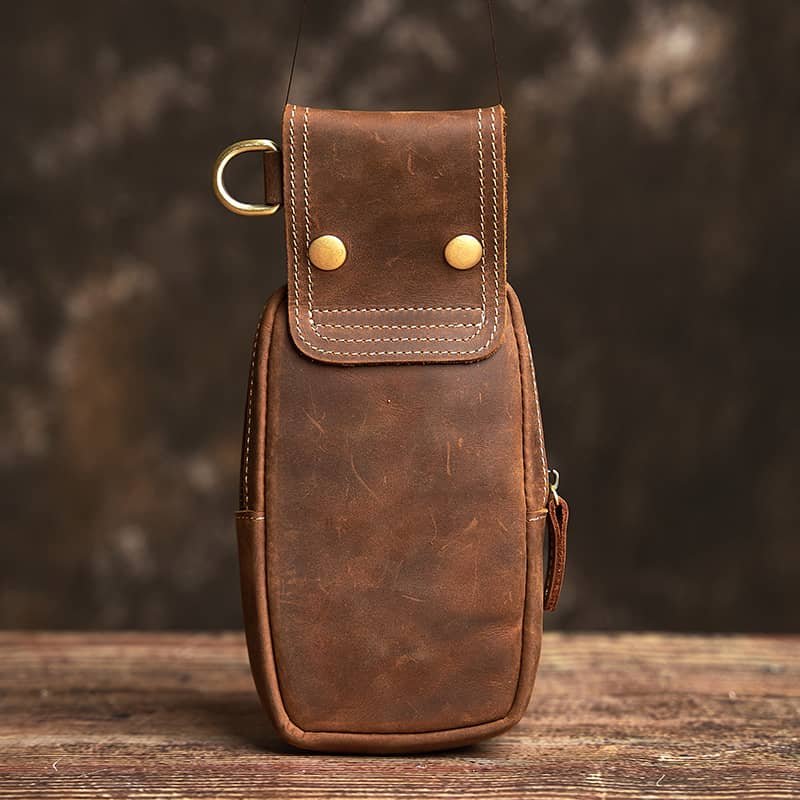 Vintage Leather Fanny Pack | With Flip-Top Cover 4 Vintage Leather Fanny Pack | With Flip-Top Cover - Image 4