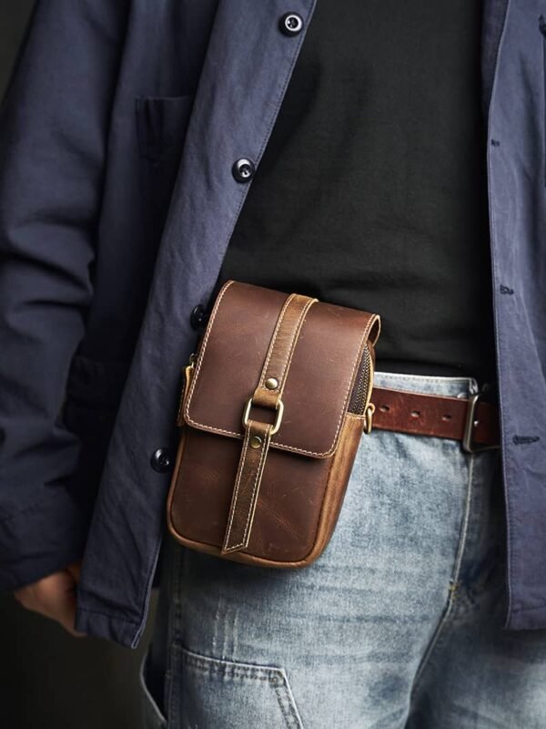 Vintage Leather Fanny Pack | Leather Mini Shoulder Bag 7 Vintage Leather Fanny Pack | Leather Mini Shoulder Bag - Image 7