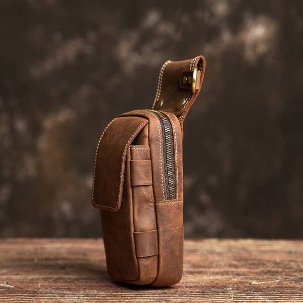 Vintage Leather Fanny Pack | With Flip-Top Cover 8 Vintage Leather Fanny Pack | With Flip-Top Cover - Image 8