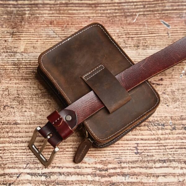 Vintage Leather Fanny Pack | Small Leather Shoulder Bag Supplier - Image 6